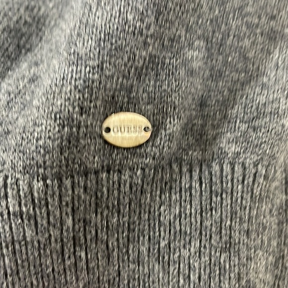 Guess dark gray tunic sweater w scoop neck and black lace back - Picture 8 of 10